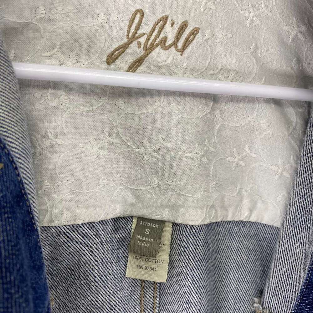 J. JILL Bluer denim Jacket cuffs cotton Sz S - Picture 2 of 6